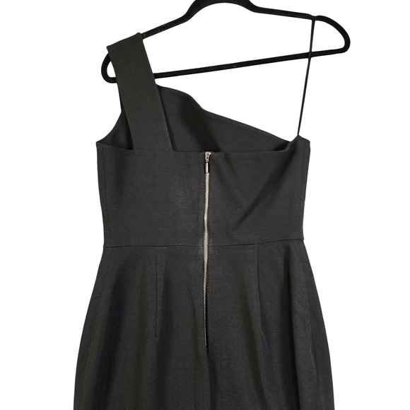 Banana Republic Roland Mouret Womens One-Shoulder Sheath Dress Size 10P Black - Picture 5 of 13